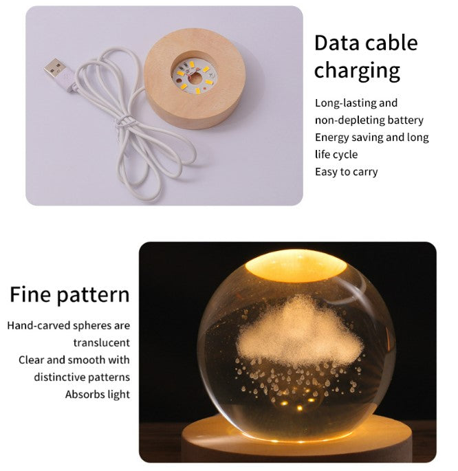 Crystal Galaxy Orb Lamp | Saturn