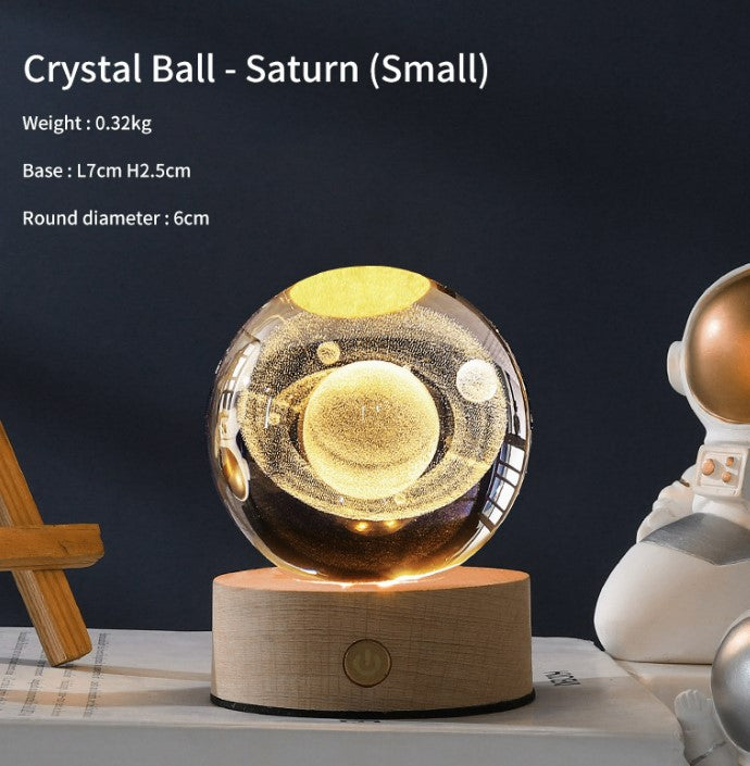 Crystal Galaxy Orb Lamp | Saturn