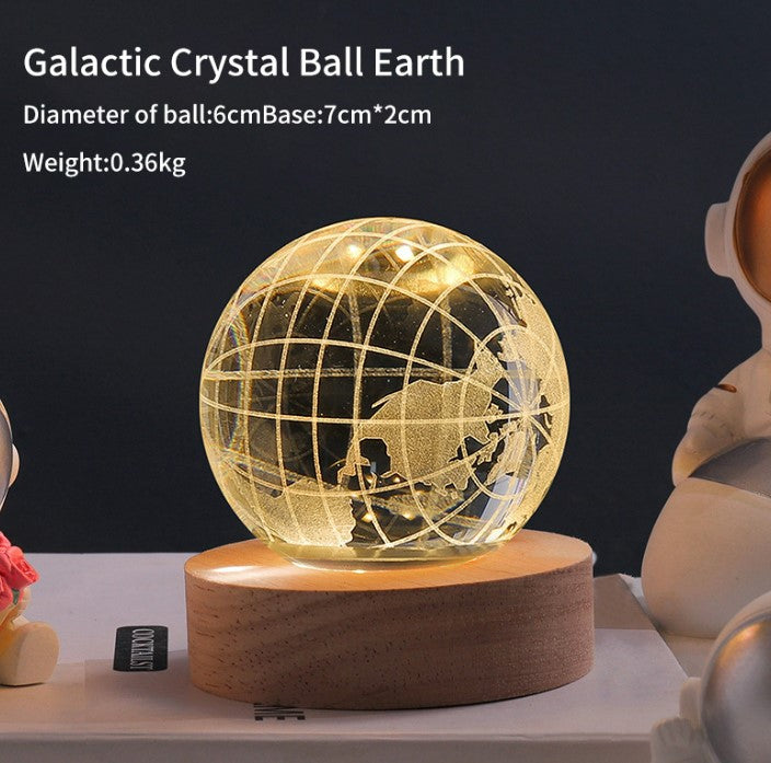 Crystal Galaxy Orb Lamp | Earth